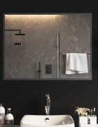 vidaXL LED огледало за баня Прозрачен 80 x 60 cm закалено стъкло