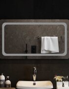 vidaXL LED огледало за баня Прозрачен 90 x 50 cm закалено стъкло