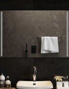 vidaXL LED огледало за баня Прозрачен 90 x 60 cm закалено стъкло