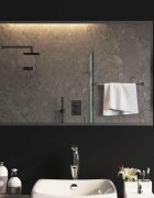 vidaXL LED огледало за баня Прозрачен 90 x 60 cm закалено стъкло