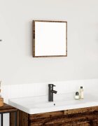 vidaXL LED огледало за баня Старо дърво 40 x 37 x 8.5 см