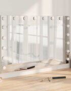 vidaXL LED огледало за гримиране Бяло 80 x 10 x 525 см