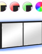 vidaXL LED Огледало за Съхранение Черния дъб 100 x 12 x 45 см