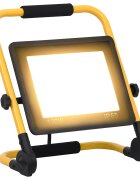 vidaXL LED прожектор с дръжка 100 W топло бяло