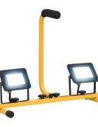vidaXL LED прожектор с дръжка 2x20 W студено бяло