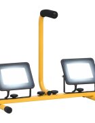 vidaXL LED прожектор с дръжка 2x30 W студено бяло