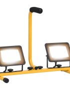 vidaXL LED прожектор с дръжка 2x30 W топло бяло