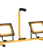 vidaXL LED прожектор с дръжка 2x50 W топло бяло