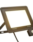 vidaXL LED прожектор със сензор 100 W топло бяло