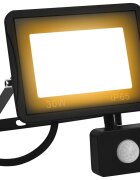 vidaXL LED прожектор със сензор 30 W топло бяло