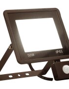 vidaXL LED прожектор със сензор 50 W топло бяло