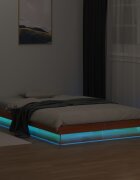 vidaXL LED рамка за легло восъчнокафяв 135x190 см борово дърво масив
