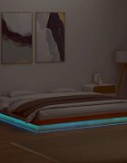 vidaXL LED рамка за легло восъчнокафяв 200x200 см борово дърво масив