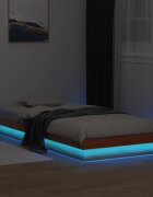 vidaXL LED рамка за легло восъчнокафяв 75x190 см борово дърво масив