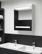 vidaXL LED шкаф с огледало за баня 50x135x60 см