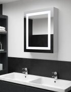vidaXL LED шкаф с огледало за баня 50x13x70 см