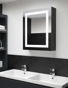 vidaXL LED шкаф с огледало за баня 50x13x70 см