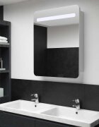 vidaXL LED шкаф с огледало за баня 60x11x80 см