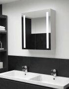 vidaXL LED шкаф с огледало за баня 60x14x62 см
