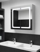 vidaXL LED шкаф с огледало за баня 80x122x68 см