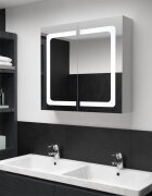 vidaXL LED шкаф с огледало за баня 80x122x68 см