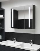 vidaXL LED шкаф с огледало за баня 89x14x62 см