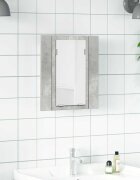 vidaXL LED шкаф с огледало за баня бетонно сив 40x12x45 см акрил