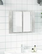 vidaXL LED шкаф с огледало за баня бетонно сив 60x12x45 см акрил
