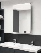 vidaXL LED шкаф с огледало за баня черно 60x11x80 см