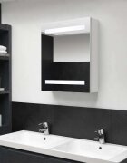 vidaXL LED шкаф с огледало за баня сияйно бяло 50x14x60 см