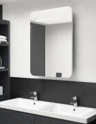 vidaXL LED шкаф с огледало за баня сияйно бяло 60x11x80 см