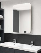 vidaXL LED шкаф с огледало за баня цвят дъб 60x11x80 см