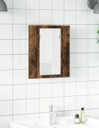 vidaXL LED шкаф за баня огледало опушен дъб 40x12x45см инженерно дърво