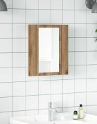 vidaXL LED шкаф за баня с огледало дъб артизан 40x12x45 см