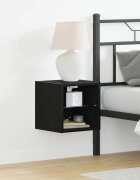vidaXL LED стенен нощен шкаф Черно 30 x 285 x 30 см