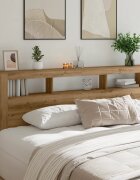 vidaXL LED табла за глава Artisan Инженерна дървесина