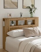 vidaXL LED табла за глава Artisan Инженерна дървесина