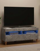 vidaXL LED телевизионен кабинет ALKMAAR 100 x 35 x 43 см Бетонно сиво
