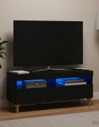 vidaXL LED телевизионен кабинет ALKMAAR 100 x 35 x 43 см Черно