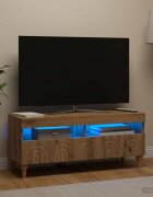 vidaXL LED телевизионен кабинет ALKMAAR 100 x 35 x 43 см Дъб артизан
