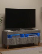 vidaXL LED телевизионен кабинет ALKMAAR 100 x 35 x 43 см Сив Сонома