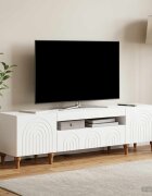 vidaXL LED телевизионен кабинет ALKMAAR 153 x 35 x 43 см Бяло