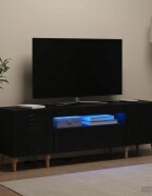 vidaXL LED телевизионен кабинет ALKMAAR 153 x 35 x 43 см Черно