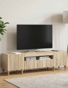 vidaXL LED телевизионен кабинет ALKMAAR 153 x 35 x 43 см Дъб сонома