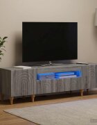 vidaXL LED телевизионен кабинет ALKMAAR 153 x 35 x 43 см Сив Сонома