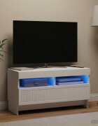 vidaXL LED телевизионен кабинет ALKMAAR 81 x 35 x 43 см Бяло