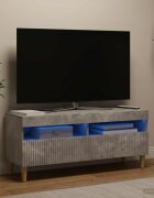 vidaXL LED телевизионен кабинет ARNHEM 100 x 35 x 43 см Бетонно сиво