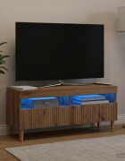 vidaXL LED телевизионен кабинет ARNHEM 100 x 35 x 43 см Дъб артизан