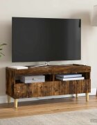vidaXL LED телевизионен кабинет ARNHEM 100 x 35 x 43 см Опушен дъб