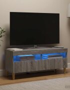 vidaXL LED телевизионен кабинет ARNHEM 100 x 35 x 43 см Сив Сонома
